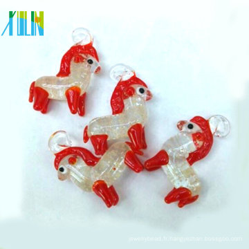 2014 charme lampwork cheval animaux perles cristal verre cheval pendentif